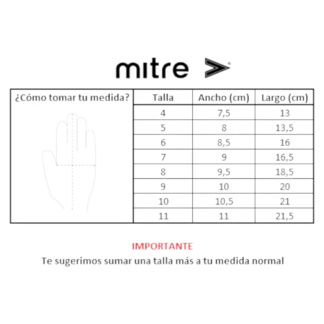 GUANTE ARQUERO MITRE TRENT FERULA SII | MI3715 BARLOSPORT 10 - RealSport
