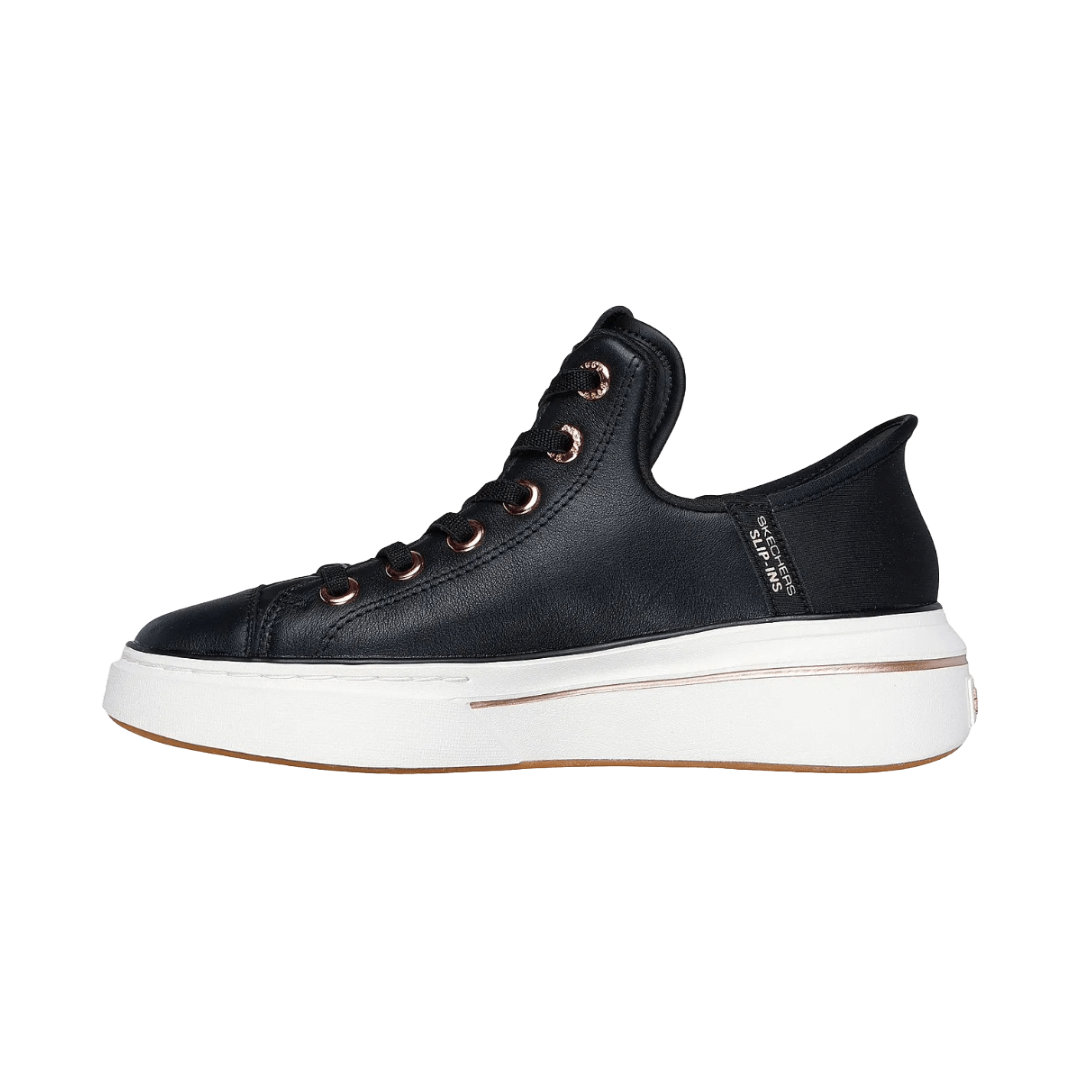 ZAPATILLAS SKECHERS [SLIP-INS] SNOOP ONE-OG LEATHER NEGRAS (MUJER) | 186001-BLK