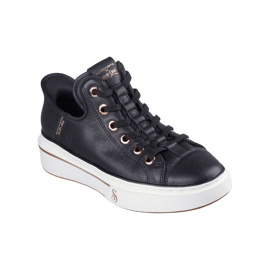 ZAPATILLAS SKECHERS [SLIP-INS] SNOOP ONE-OG LEATHER NEGRAS (MUJER) | 186001-BLK