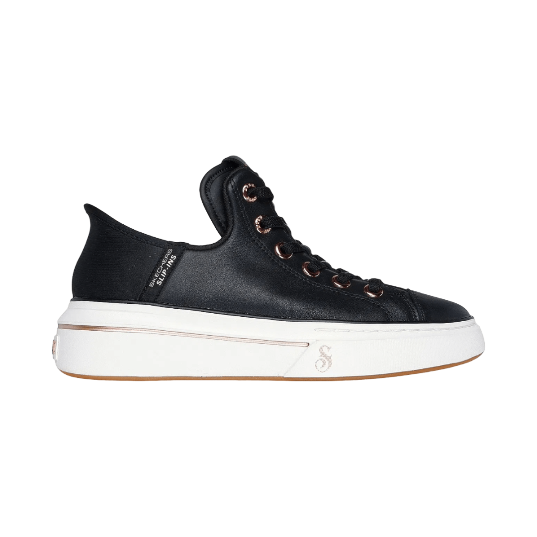 ZAPATILLAS SKECHERS [SLIP-INS] SNOOP ONE-OG LEATHER NEGRAS (MUJER) | 186001-BLK
