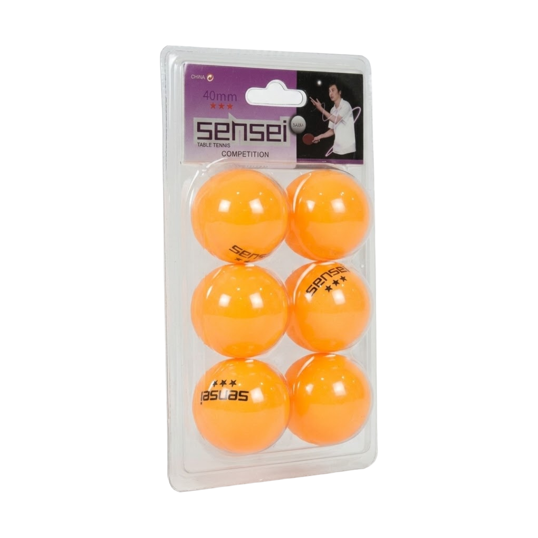 PELOTA SENSEI 6 UNIDADES 3* NARANJA | 8.10.27