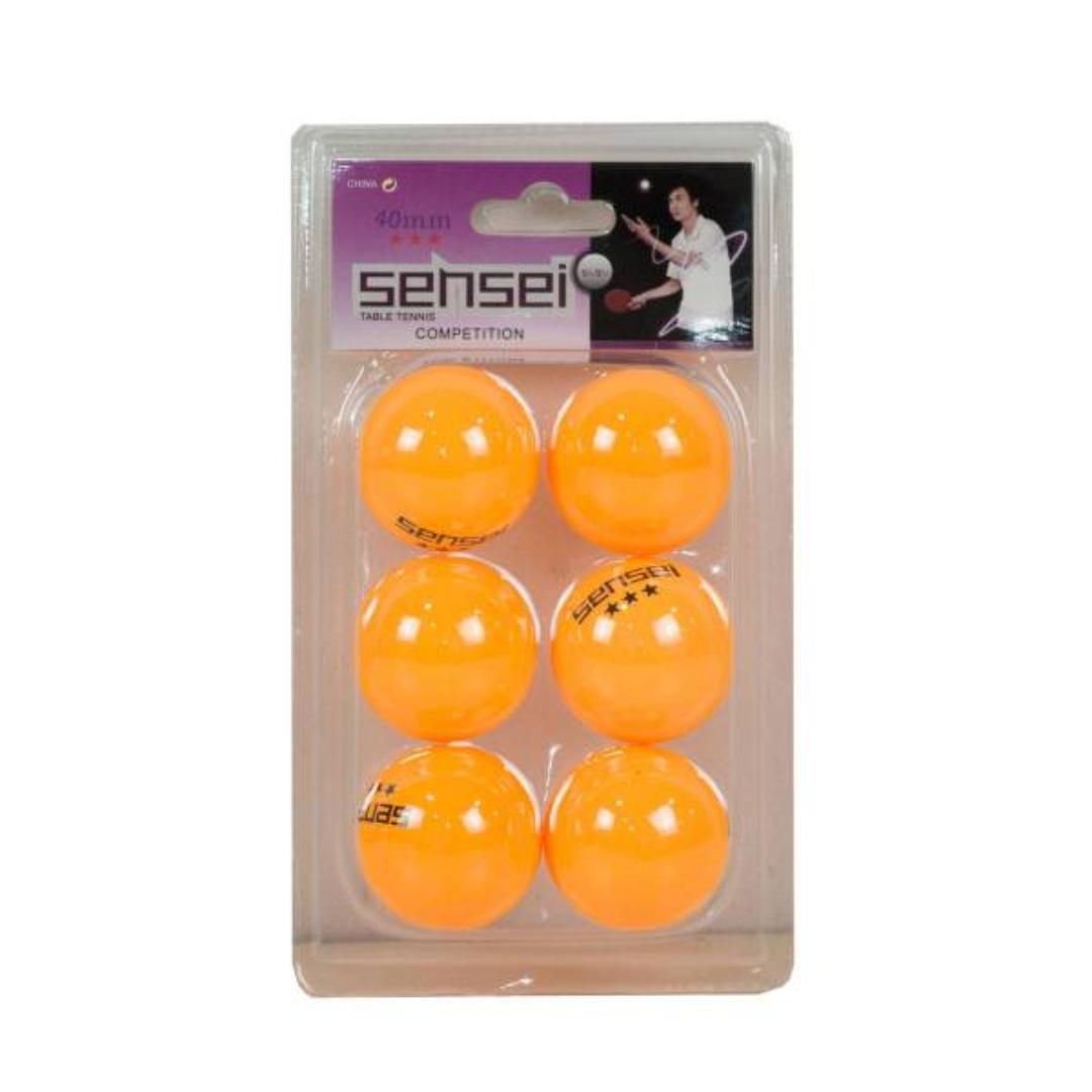 PELOTA SENSEI 6 UNIDADES 3* NARANJA | 8.10.27