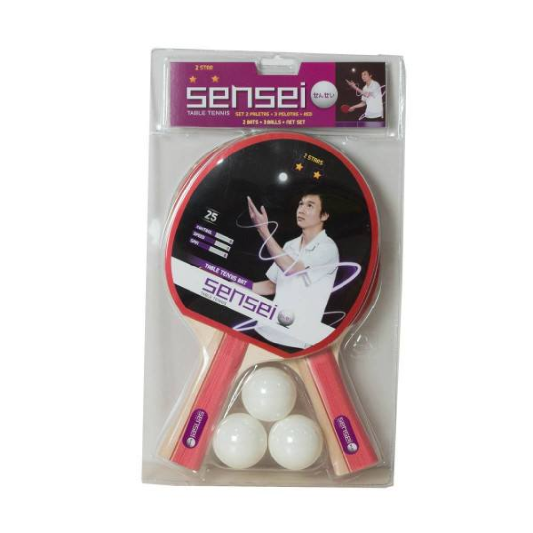 SET PING PONG SENSEI 2 PALETAS 3 PELOTAS | 8.40.00