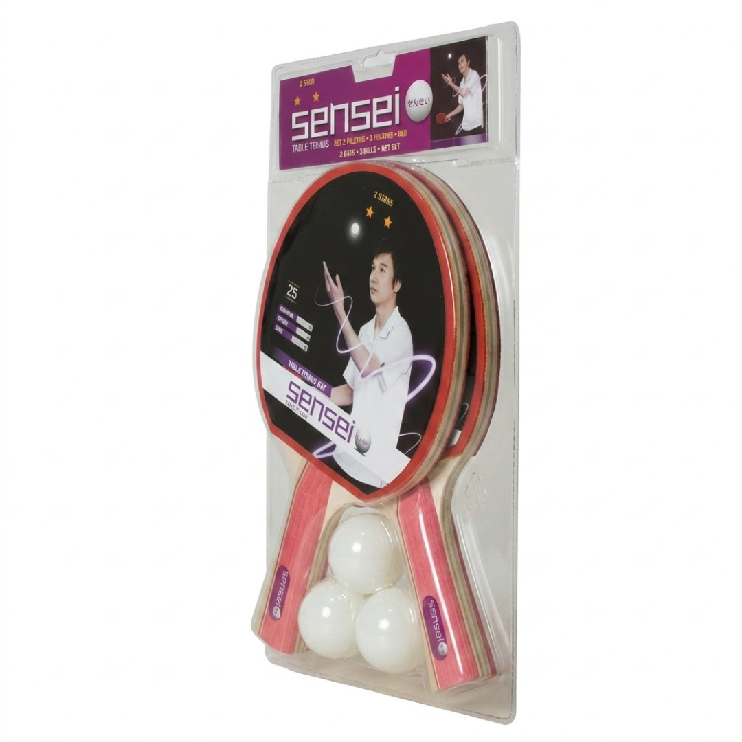 SET PING PONG SENSEI 2 PALETAS 3 PELOTAS | 8.40.00