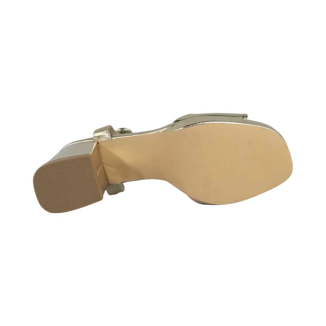 SANDALIAS DE FIESTA POLICE DORADO MUJER SS24PO103 POLICE 35 - CalzadosPaola