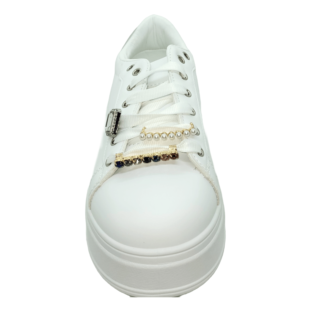 ZAPATILLAS URBANAS WEIDE BLANCO/PLATEADO MUJER | ZW03 WEIDE 36 - CalzadosPaola