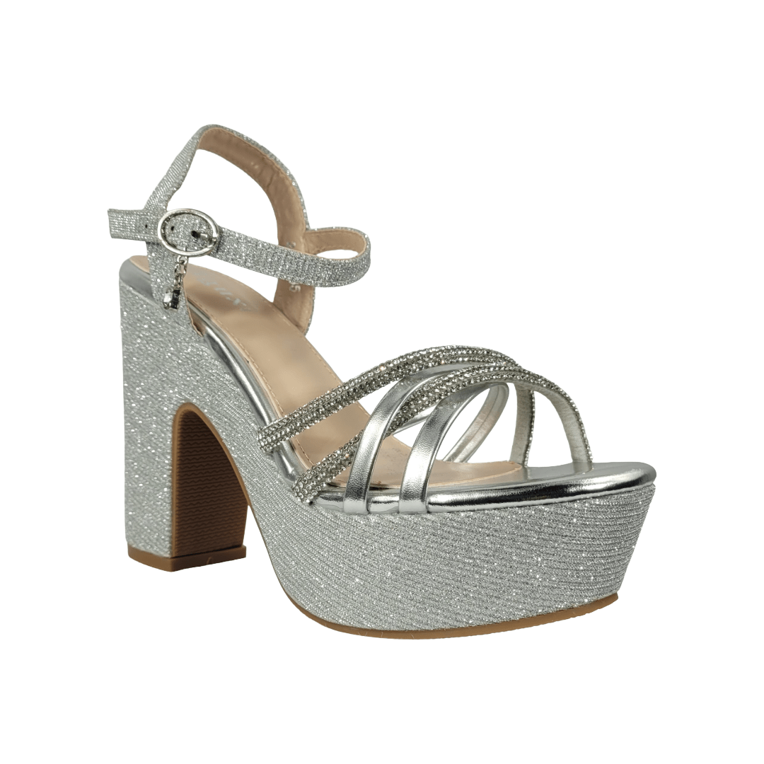 SANDALIAS DE FIESTA AGUXI PLATEADO MUJER | 2123 AGUXI 35 CL / 22.5 CM - CalzadosPaola