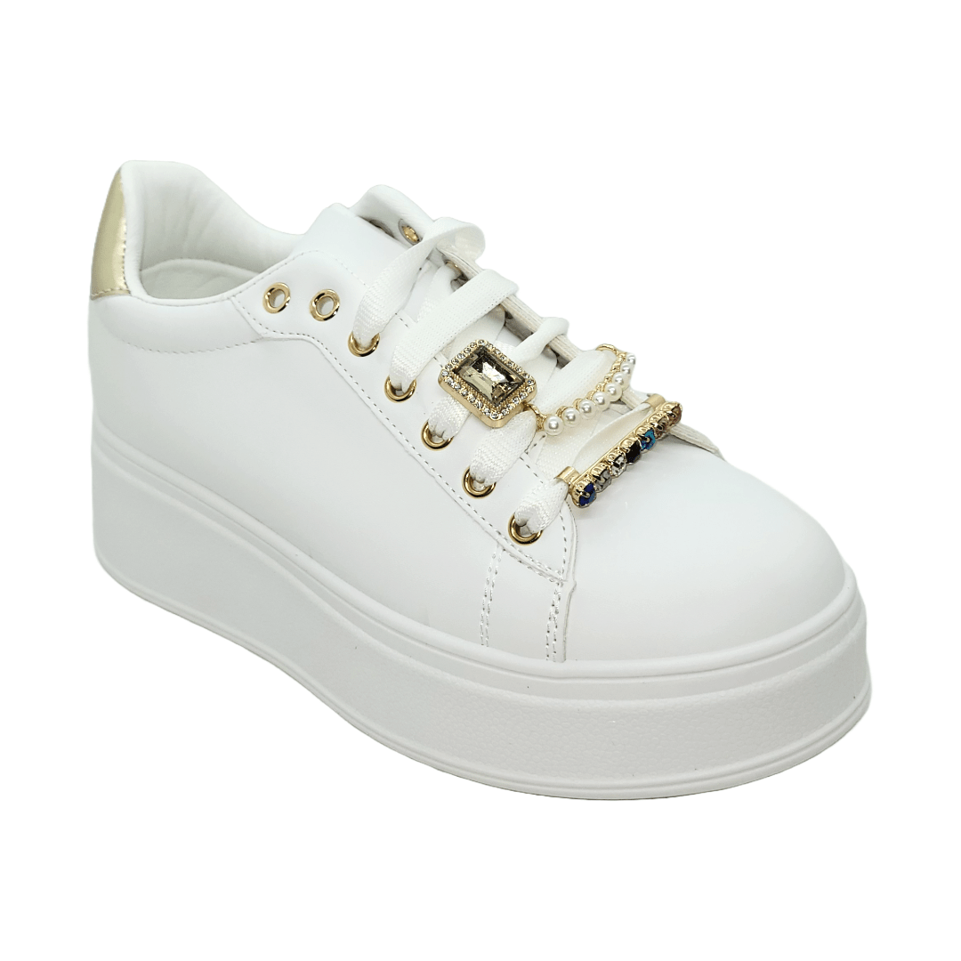 ZAPATILLAS WEIDE BLANCO/DORADO | ZW03 WEIDE 36 - CalzadosPaola