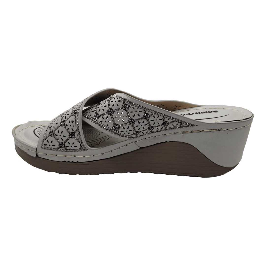 SANDALIAS DE FIESTA BONNY FRANCO PLATA (MUJER) | 301 - 0918 BONNY FRANCO 40 - CalzadosPaola