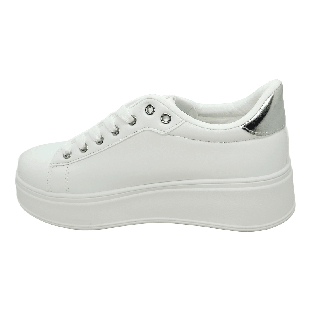 ZAPATILLAS URBANAS WEIDE BLANCO/PLATEADO MUJER | ZW15 WEIDE 36 - CalzadosPaola
