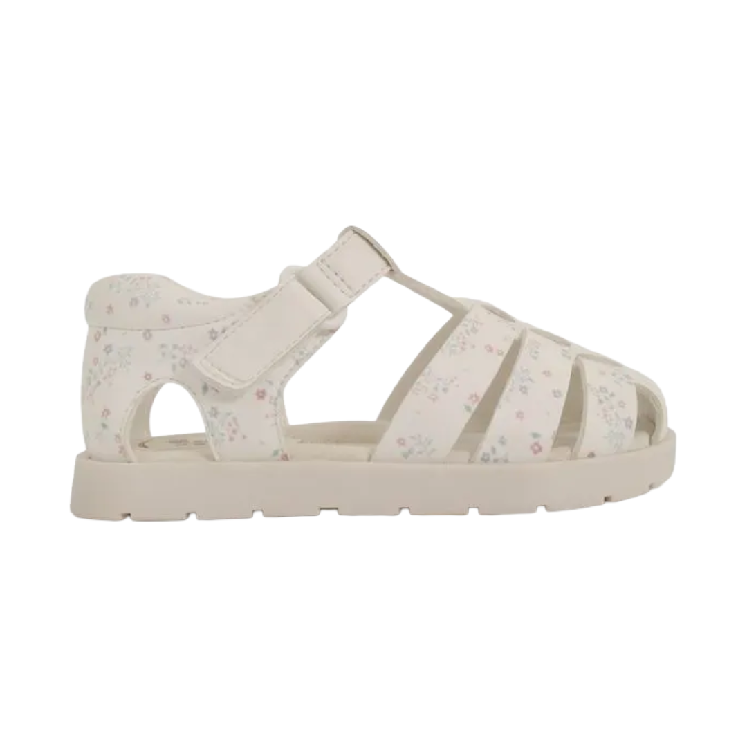 SANDALIAS COLLOKY CANGREJERA BLANCA CON FLORES BEBÉS | 430402