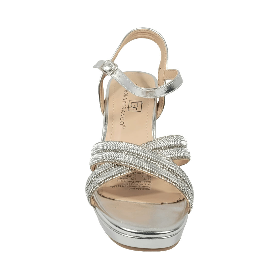 SANDALIAS DE FIESTA BONNY FRANCO PLATA MUJER 406 - 0009 BONNY FRANCO 37 - CalzadosPaola