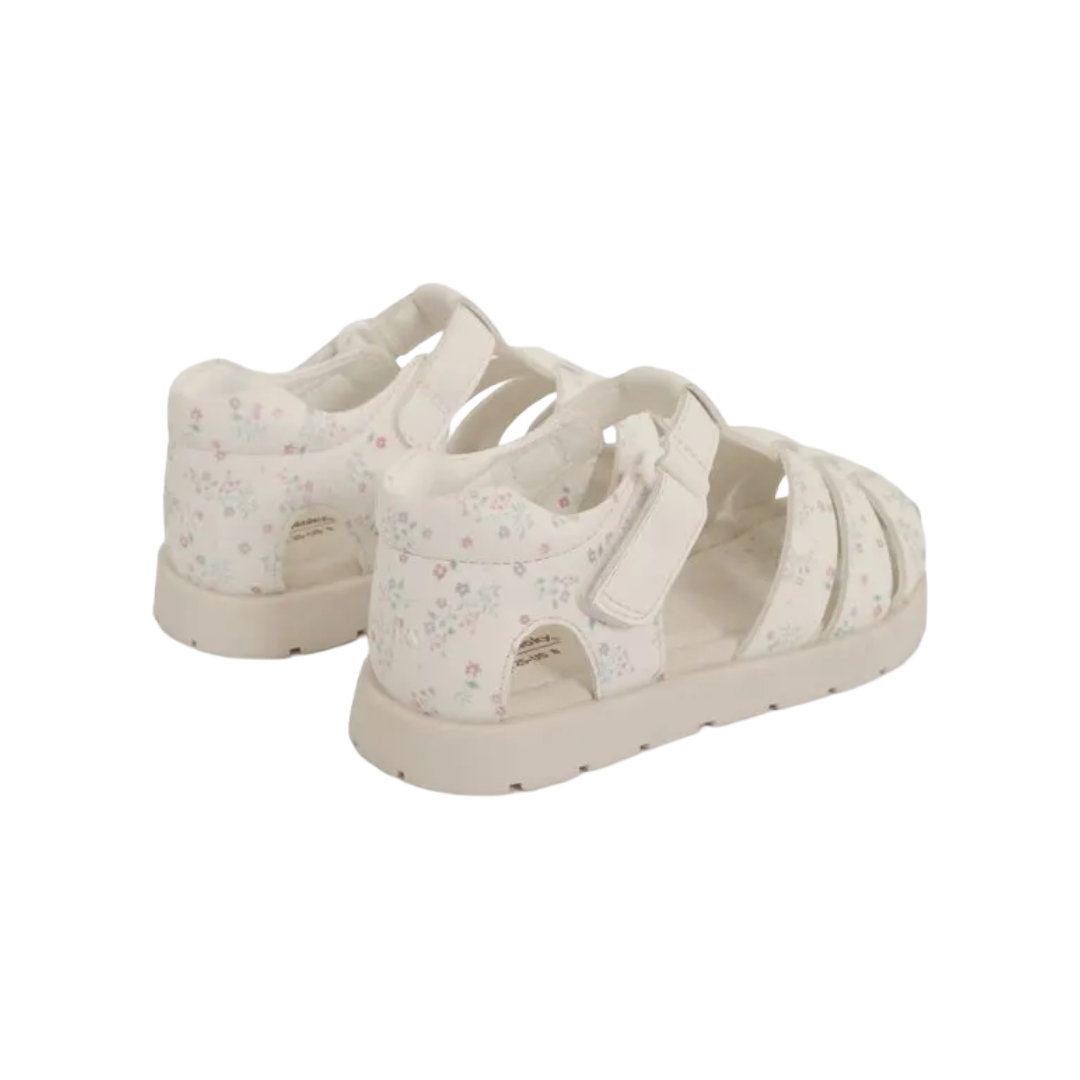 SANDALIAS COLLOKY CANGREJERA BLANCA CON FLORES BEBÉS | 430402