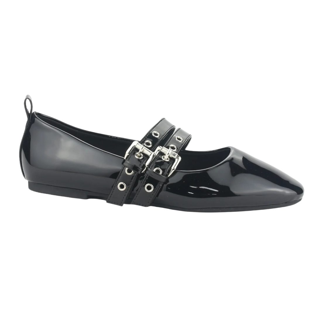 BALLERINAS CHALADA NEGRO CHAROL MUJER 5 - MIU - 3 CHALADA 40 - CalzadosPaola