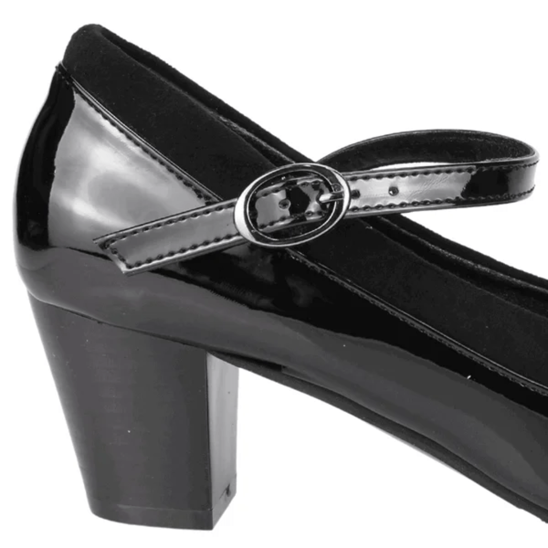 ZAPATOS FORMALES NEW WALK NEGRO CHAROL | FC1412 - 90CH NEW WALK 35 - CalzadosPaola