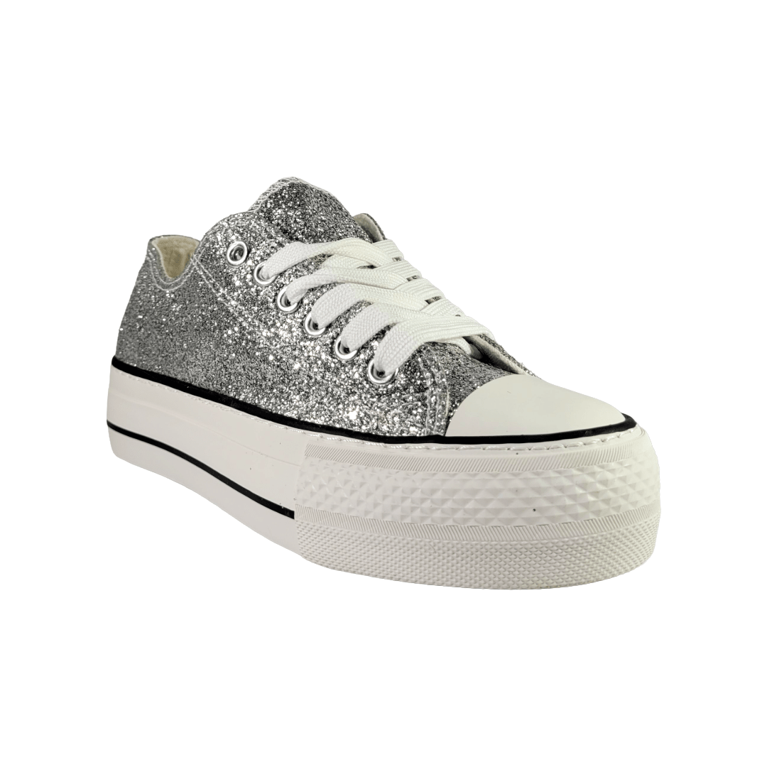 ZAPATILLAS URBANAS MD PLATEADO BRILLANTE MUJER | 3J02 - 16 MD 35 CL / 22.5 CM - CalzadosPaola
