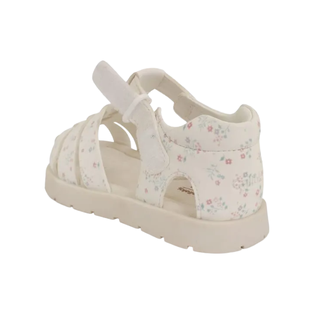 SANDALIAS COLLOKY CANGREJERA BLANCA CON FLORES BEBÉS | 430402