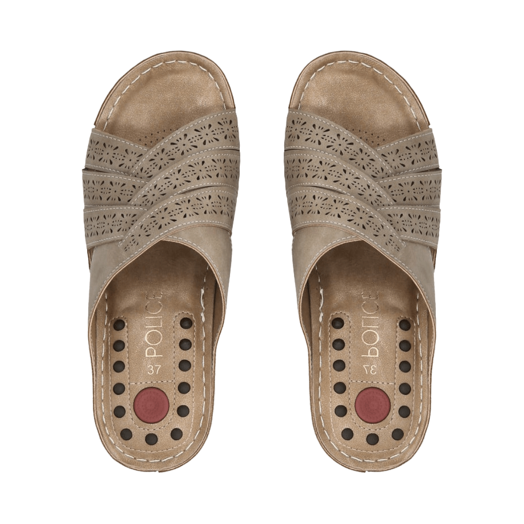 SANDALIAS POLICE TAUPE MUJER PO - POS25Y086 POLICE 35 - CalzadosPaola