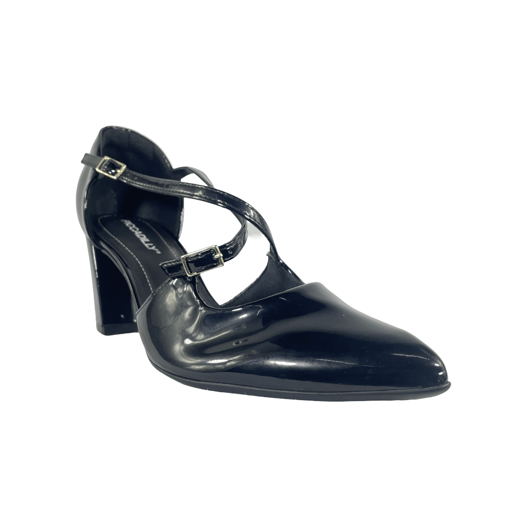 SANDALIAS DE FIESTA PICCADILLY NEGRO CHAROL MUJER PI - 74521400000001 PICADELLY 35 - CalzadosPaola