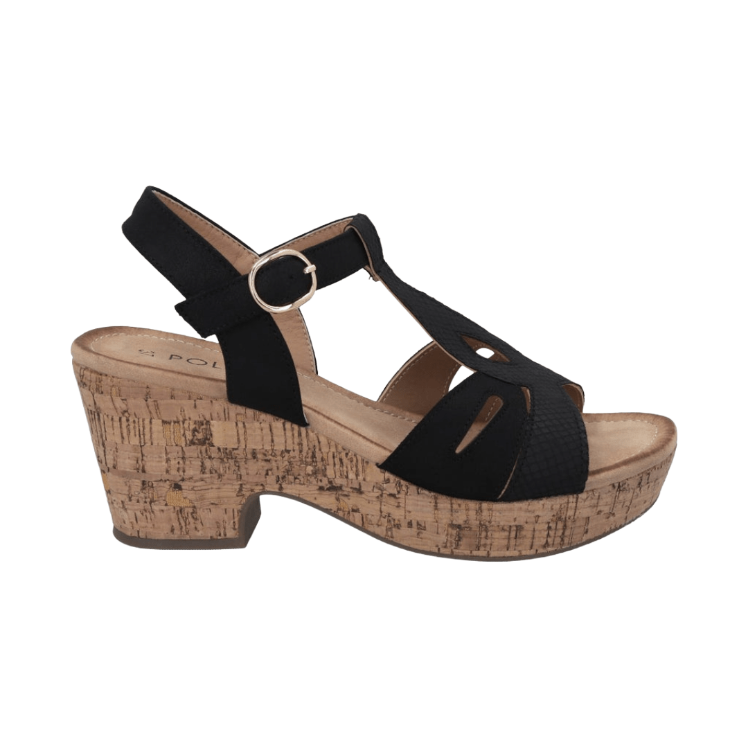 SANDALIAS DE FIESTA POLICE NEGRO MUJER PO - POS25B018 POLICE 35 - CalzadosPaola