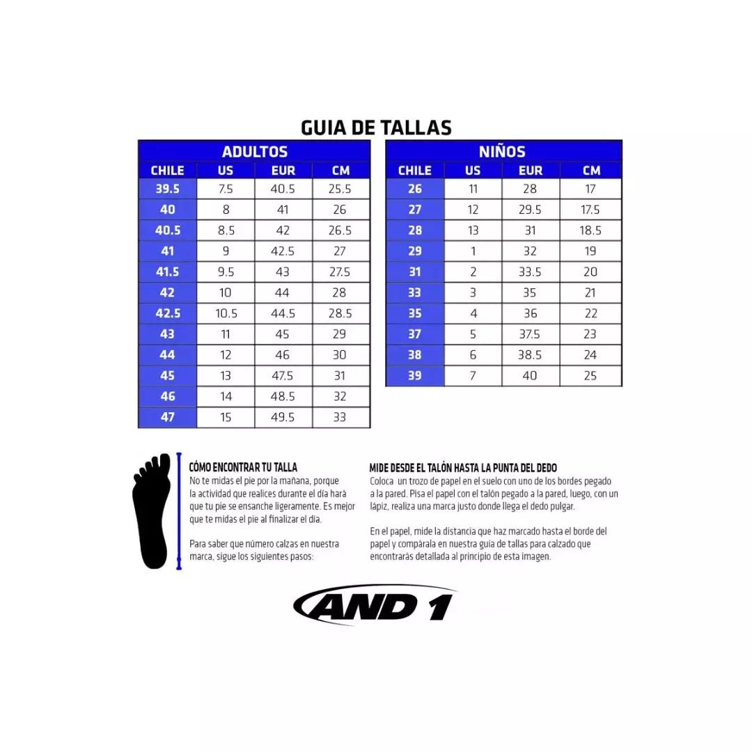 ZAPATILLAS DE BASKETBALL AND 1 TAKE OFF HOMBRE | AD90104M - WBR AND 1 40 CL / 8 US / 26 CM - CalzadosPaola
