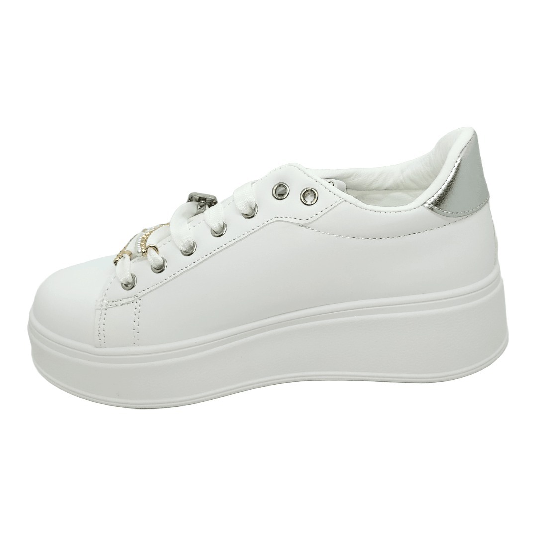 ZAPATILLAS URBANAS WEIDE BLANCO/PLATEADO MUJER | ZW03 WEIDE 36 - CalzadosPaola