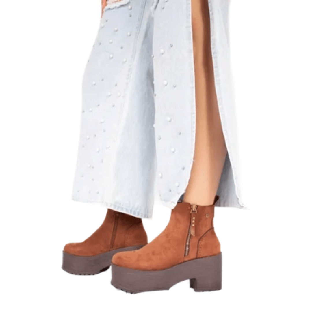 BOTINES NEW WALK MUJER CAMEL 1066 - 1 - CA NEW WALK 35 - CalzadosPaola