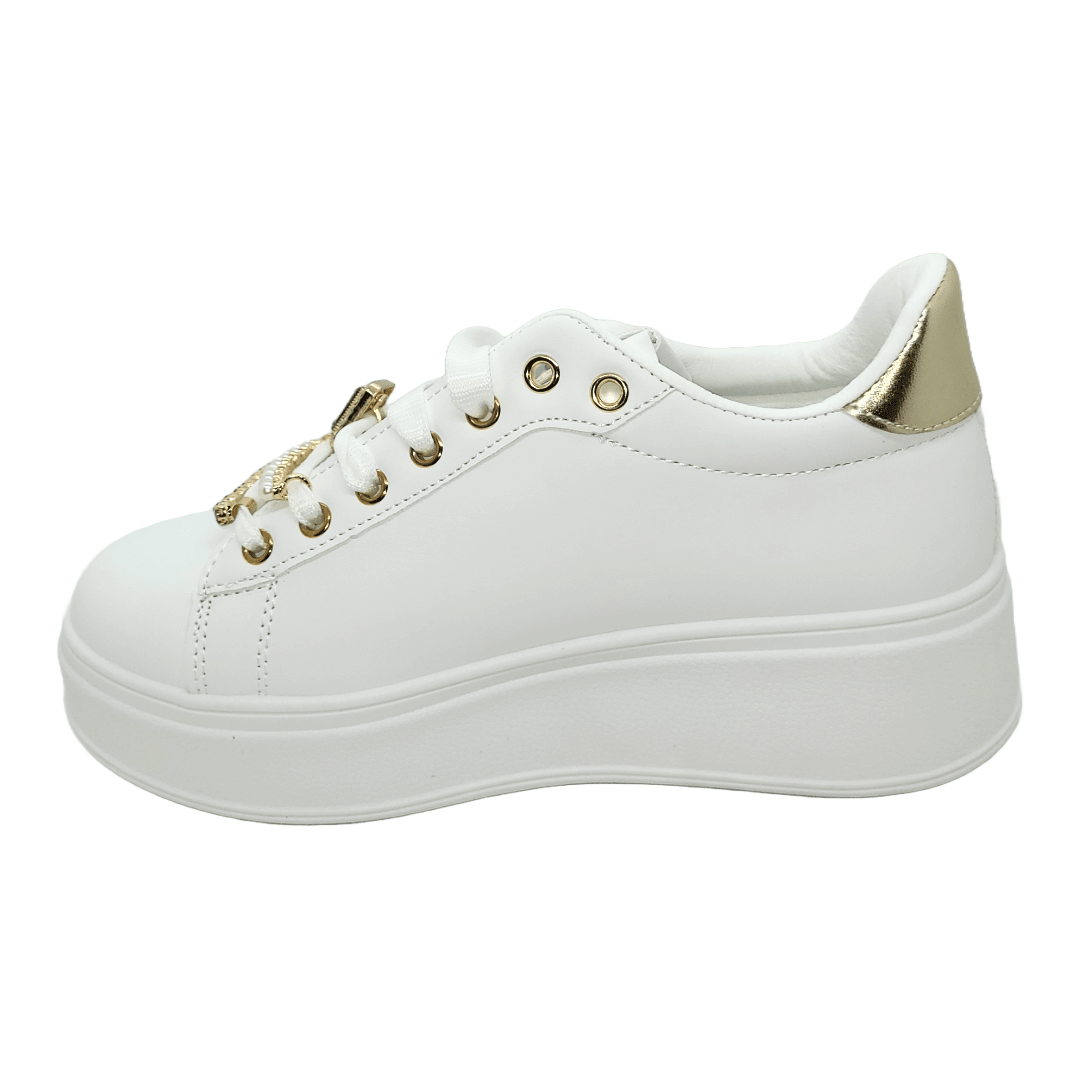 ZAPATILLAS WEIDE BLANCO/DORADO | ZW03 WEIDE 36 - CalzadosPaola