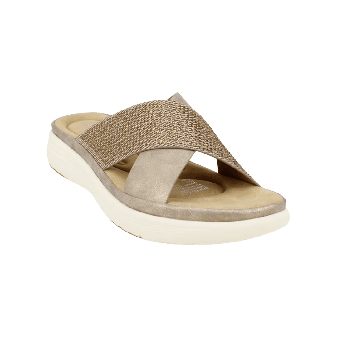 SANDALIAS NEW WALK GLITTER BEIGE MUJER | 3J9435 - 2 NEW WALK 35 CL / 22 CM - CalzadosPaola