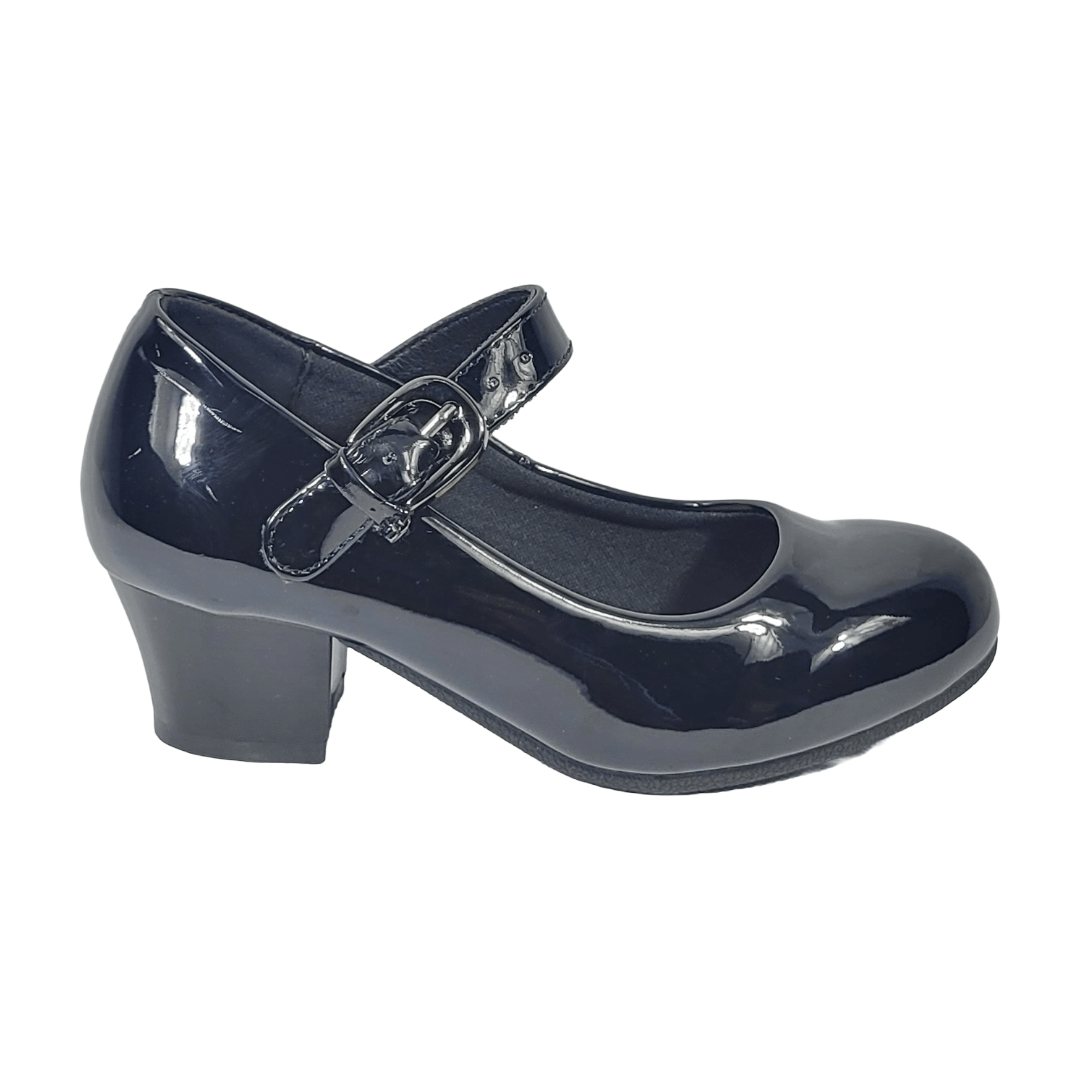 ZAPATOS DE CUECA ALQUIMIA NEGRO CHAROL INFANTIL 2334 - 20 ALQUIMIA 33 - CalzadosPaola
