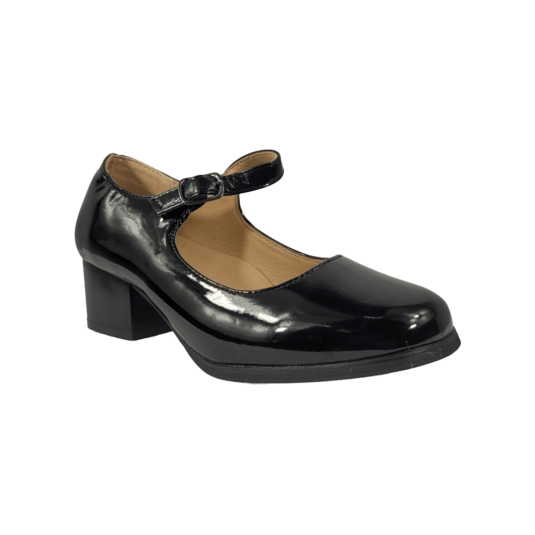 ZAPATOS DE CUECA ALJIM NEGRO CHAROL INFANTIL | RC25421 ALJIM 28 - CalzadosPaola