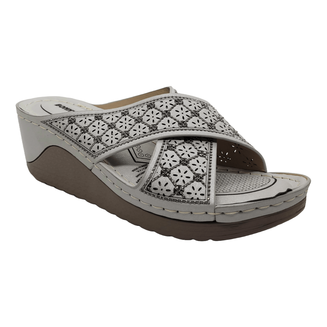 SANDALIAS DE FIESTA BONNY FRANCO PLATA (MUJER) | 301 - 0918 BONNY FRANCO 40 - CalzadosPaola
