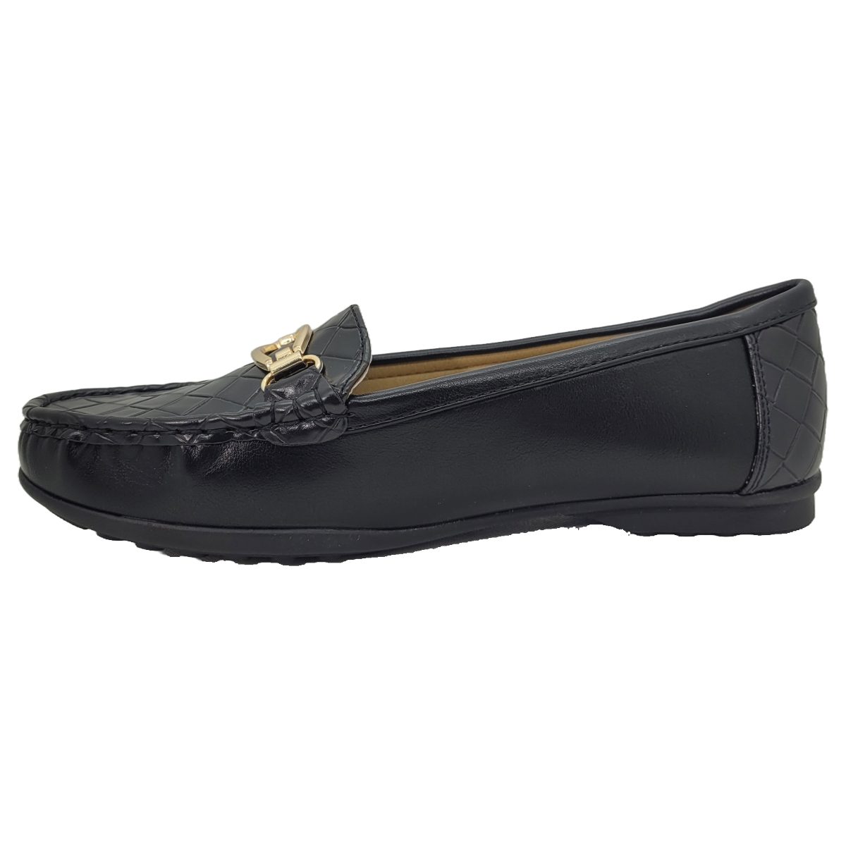 MOCASIN HUALUNAOTE NEGRO/DORADO | H - 106 HUALUNAOTE 35 - CalzadosPaola