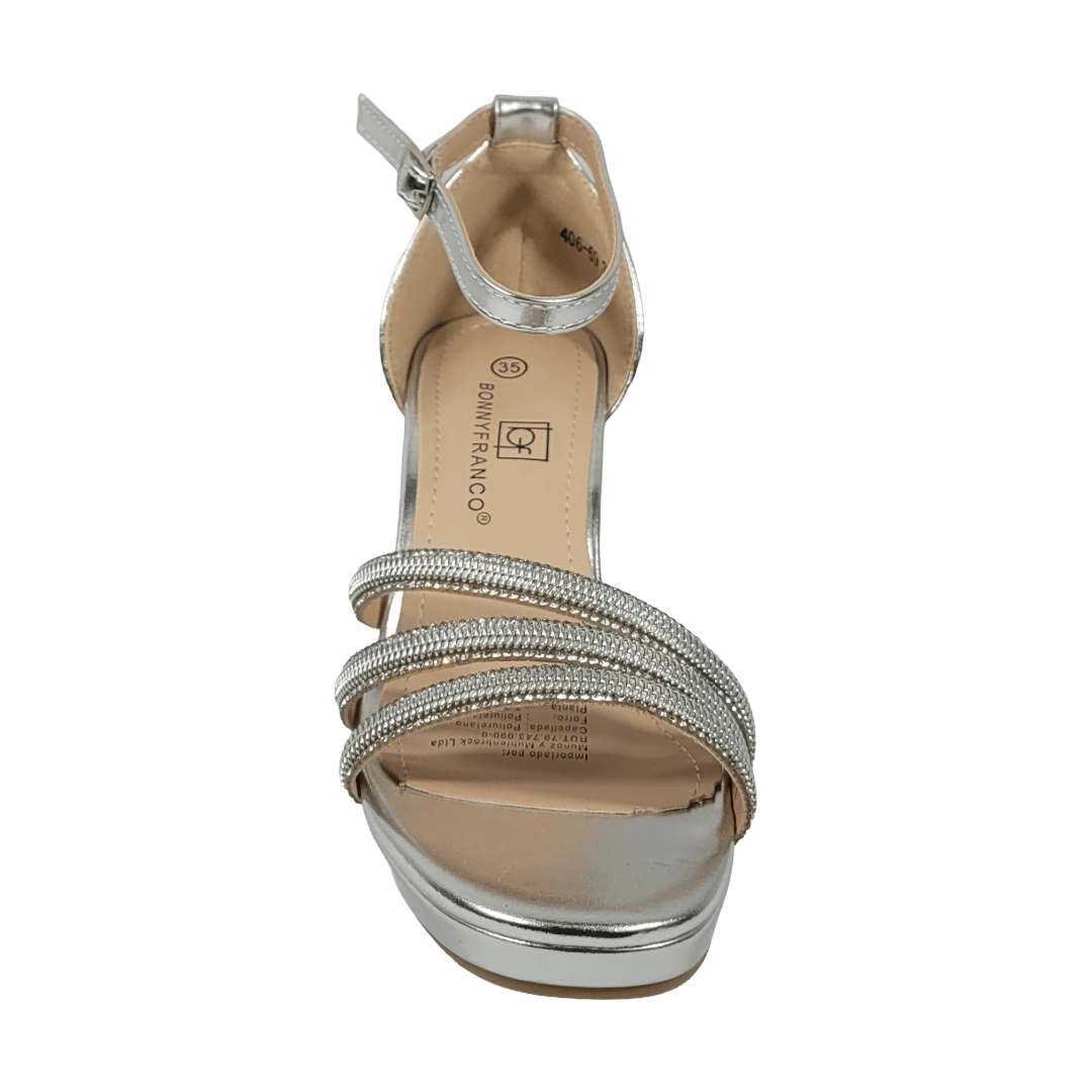 SANDALIAS DE FIESTA BONNY FRANCO PLATA MUJER 406 - 0069 BONNY FRANCO 37 - CalzadosPaola