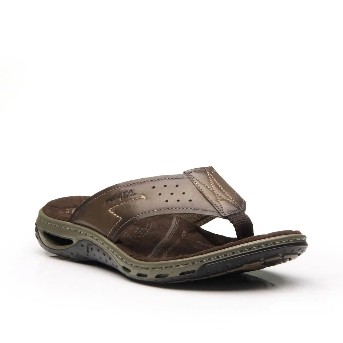 OJOTAS SANDALIAS PEGADA DE CUERO CAFÉ OSCURO (HOMBRE) | 131663 - 02 PEGADA 39 - CalzadosPaola