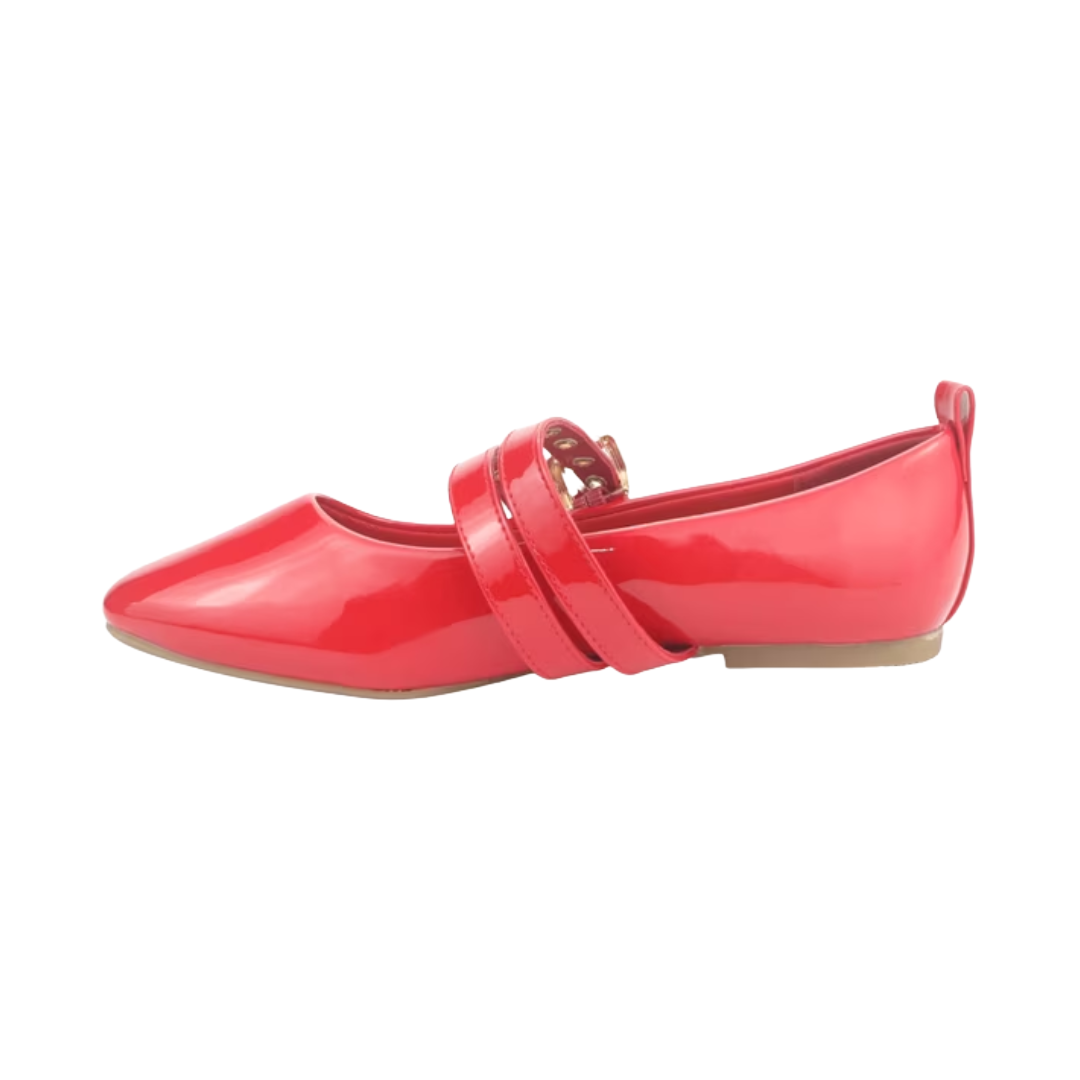 BALLERINAS CHALADA ROJO CHAROL MUJER 5-MIU-3