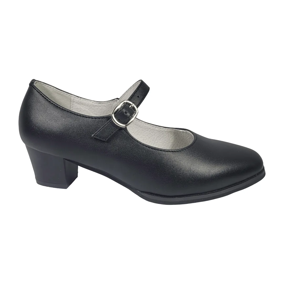 ZAPATOS DE CUECA ALQUIMIA NEGRO MATE TALLAS 26-33 INFANTIL | 3054-02/2