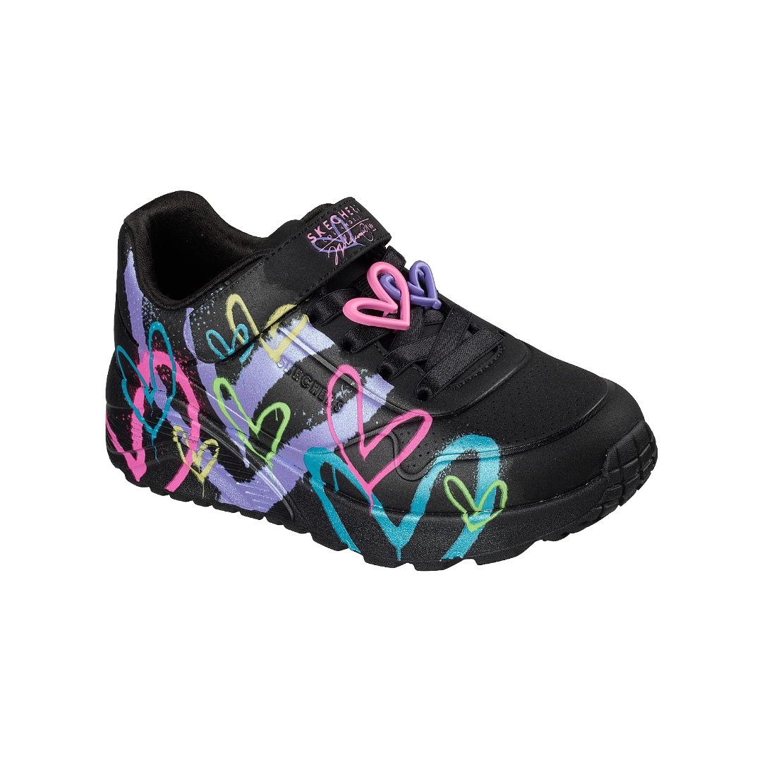 ZAPATILLAS URBANAS SKECHERS UNO LITE HEART STATUS INFANTIL | 314966L-BKMT