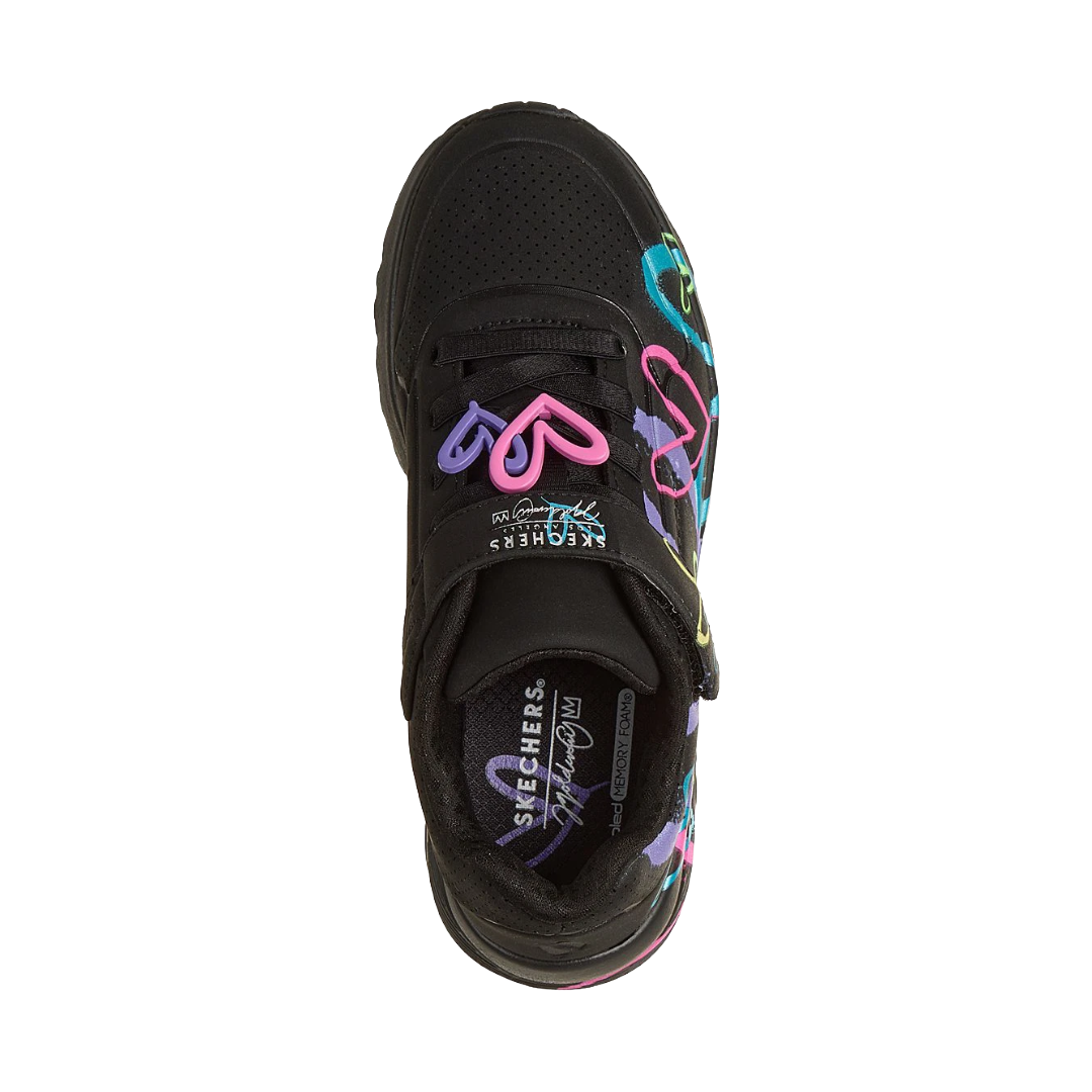 ZAPATILLAS URBANAS SKECHERS UNO LITE HEART STATUS INFANTIL | 314966L-BKMT